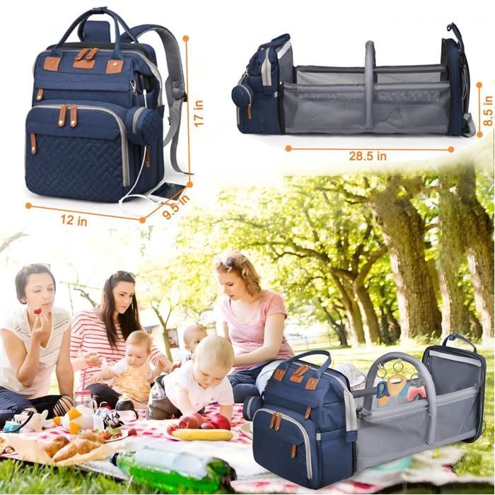 KENLUMO Diaper Backpack, Baby Changing Mattress Bag – Large Capacity Multifunctional Waterproof Diaper Bag, Blue Travel Bag