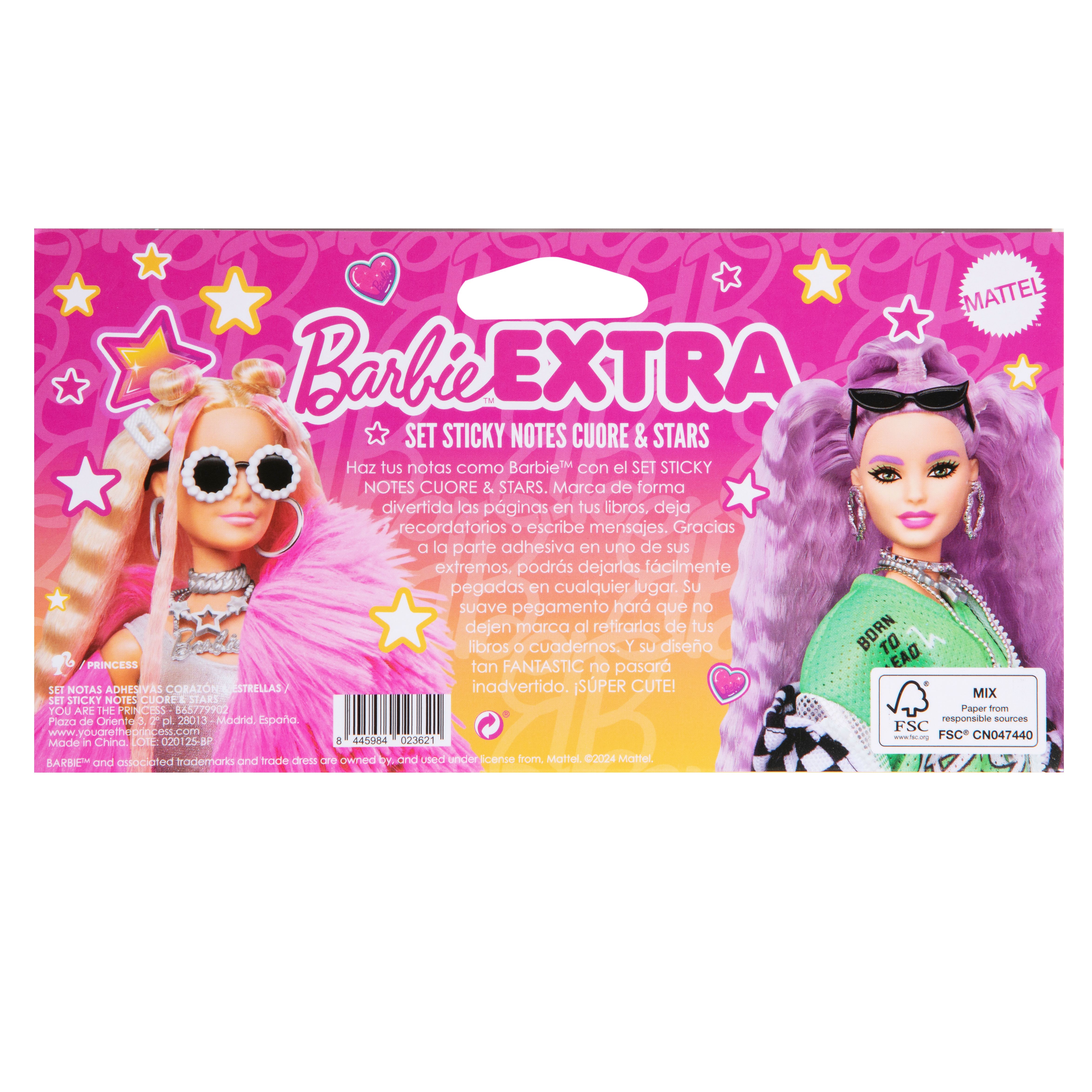 Barbie™ / Princeses līmlapiņu komplekts Sirsniņas un zvaigznes Līmlapiņas Kancelejas preces