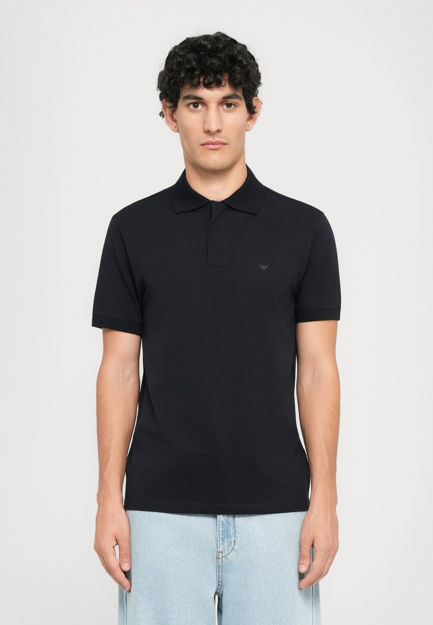POLO SHIRT - Polokošile - black/white Emporio Armani
