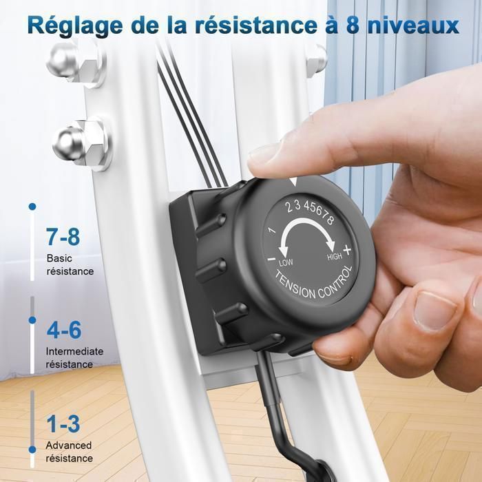 Vélo d'appartement pliable 3 en 1 - Dskeuzeew vélo d'intérieur magnétique avec écran LCD - 8 niveaux de résistance