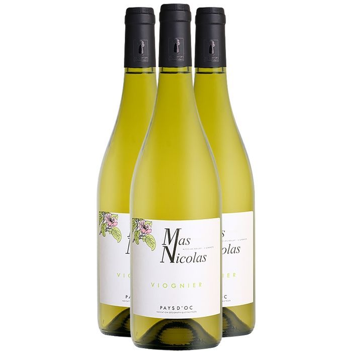 Mas Nicolas Pays d'Oc Viognier 2023 - Vin Blanc du Languedoc - Roussillon (3x75cl) BIO