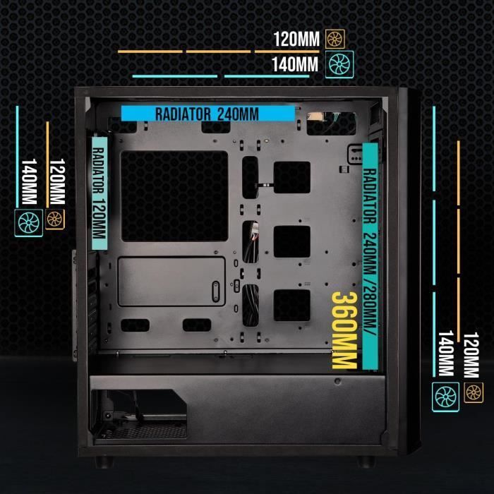 Case per PC senza alimentatore - BITFENIX Saber Mesh (Nero) - Mid Tower - Formato ATX