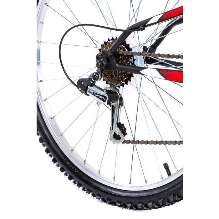 Vélo 26'' - VTT 26'' - Modèle Tout Suspendu - 18 Vitesses avec transmission Shimano & Freins V-Brake  (Garde Boues & Pompe offert)