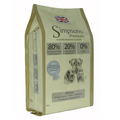 Simpsons Premium tørrfôr til hund, økonomipakker, 2 x 12 kg