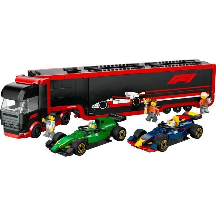 LEGO City 60445 F1 Truck with RB20 and AMR24 F1 Cars - Toy for boys aged 8 and up