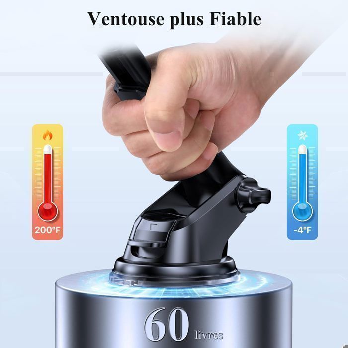 Supporto universale retrattile per telefono da auto - Ventosa regolabile per cruscotto e parabrezza, compatibile con Samsung/iPhone/Xiaomi da 4-7 pollici