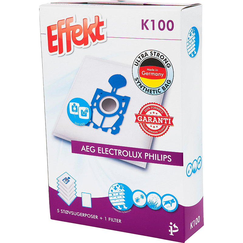 Effekt Dammsugningspåsar K100 5-pack