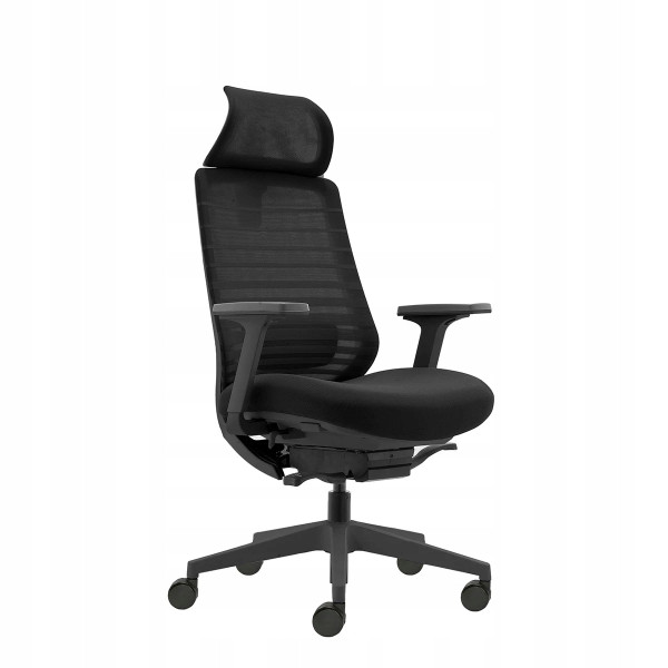 Ergonomiczny fotel biurowy Kivi czarny/czarny