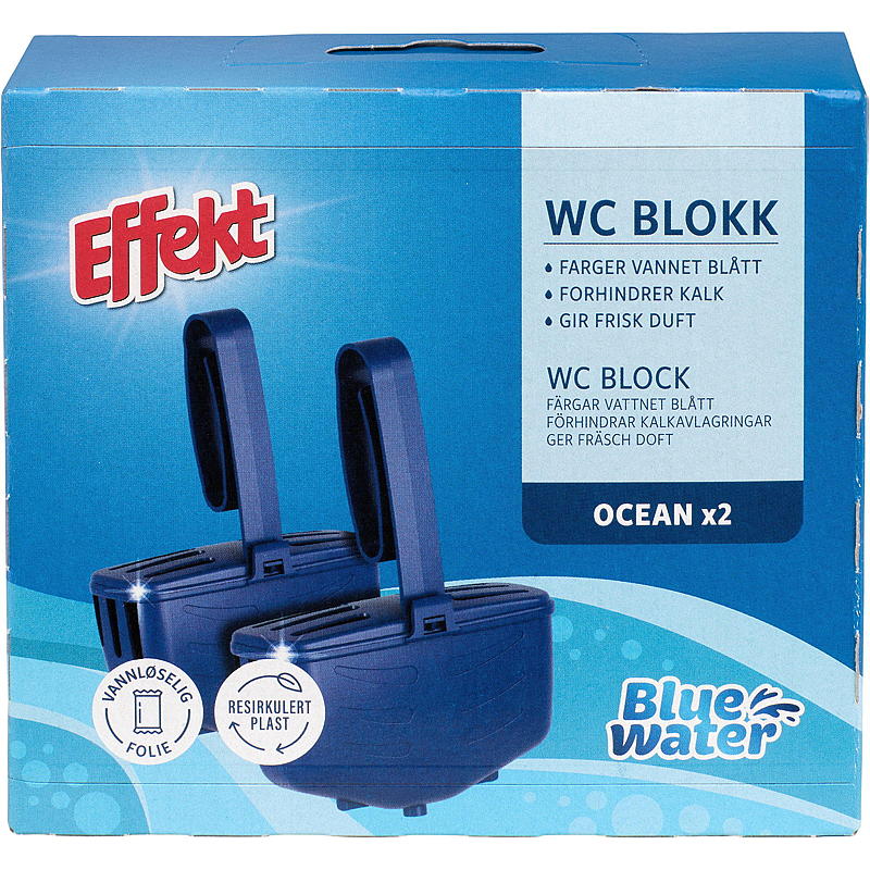 Effekt toalettblokk 2-pakning, Blått vann, Hav, Effekt