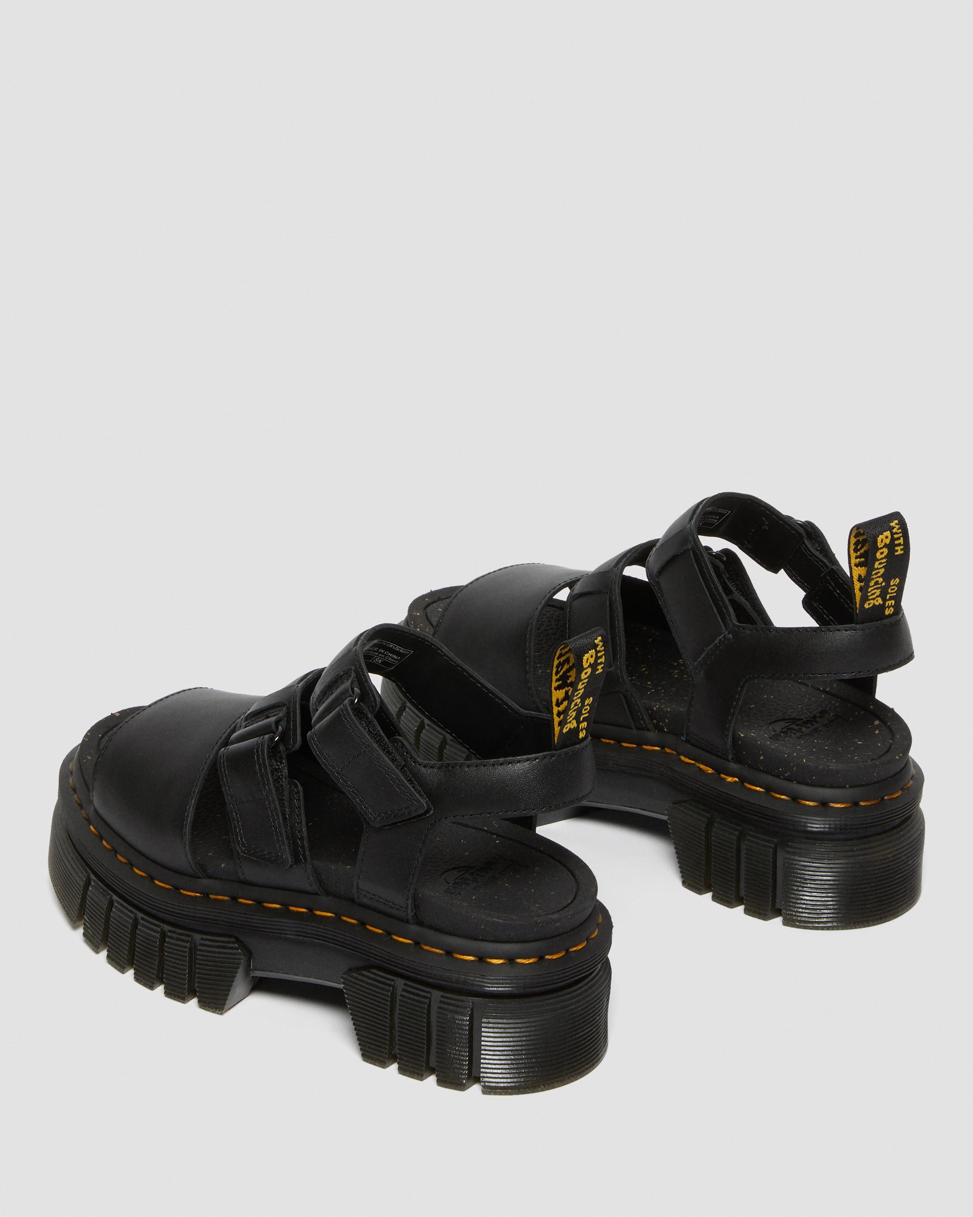 Ricki Nappa Lux Leder Plateausandalen mit 3 Riemen