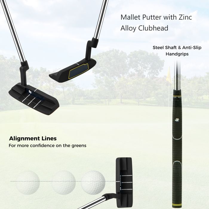 Conjunto de tacos de golfe masculino de 15 peças com bolsa - 10 tacos - Pilots - Ferros - Híbrido - Fairway - Putter, 3 capas protetoras