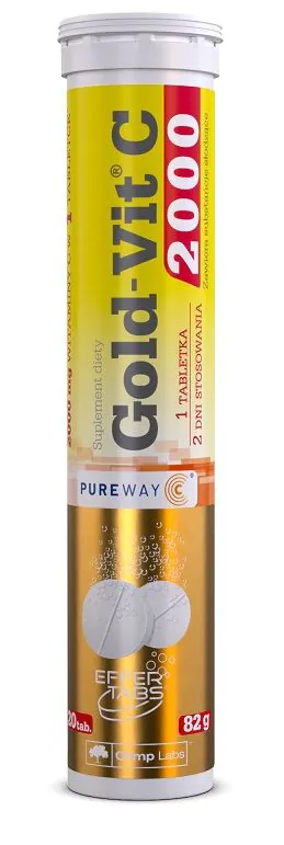 Olimp gold-Vit C 2000, Suplement diety z witaminą C, Tableteki musujące o smaku pomarańczowym
