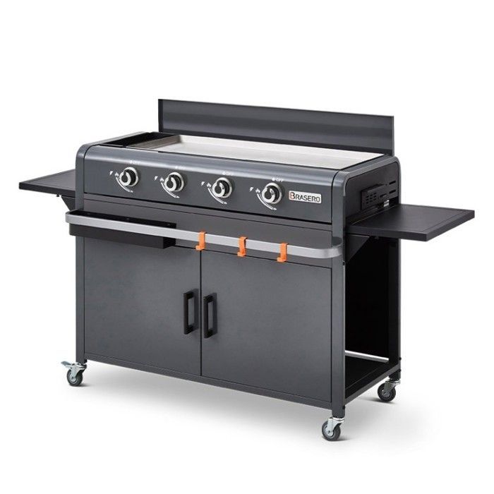 Lola Gas Plancha – BRASERO BY FAVEX – 4 branders 9,6 kW – Roestvrijstalen plaat – 4 kookzones – LONGTIME®