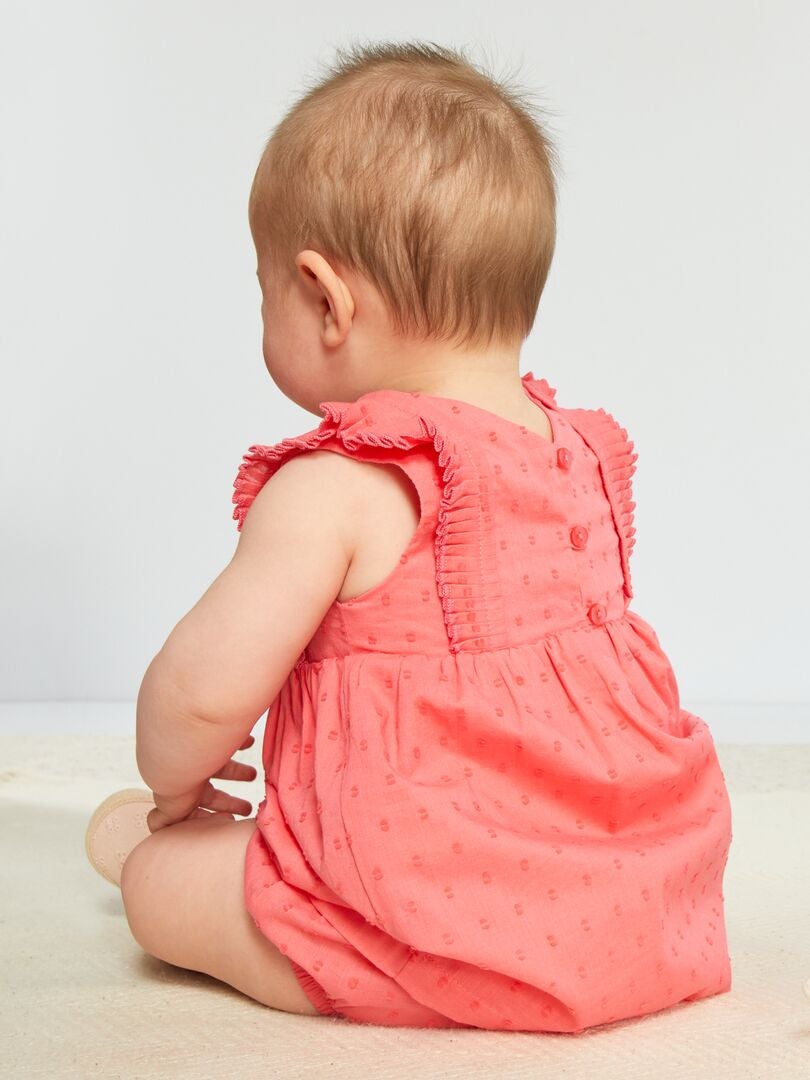 Vestido de voile de algodão + calcinha - 2 peças - ROSA