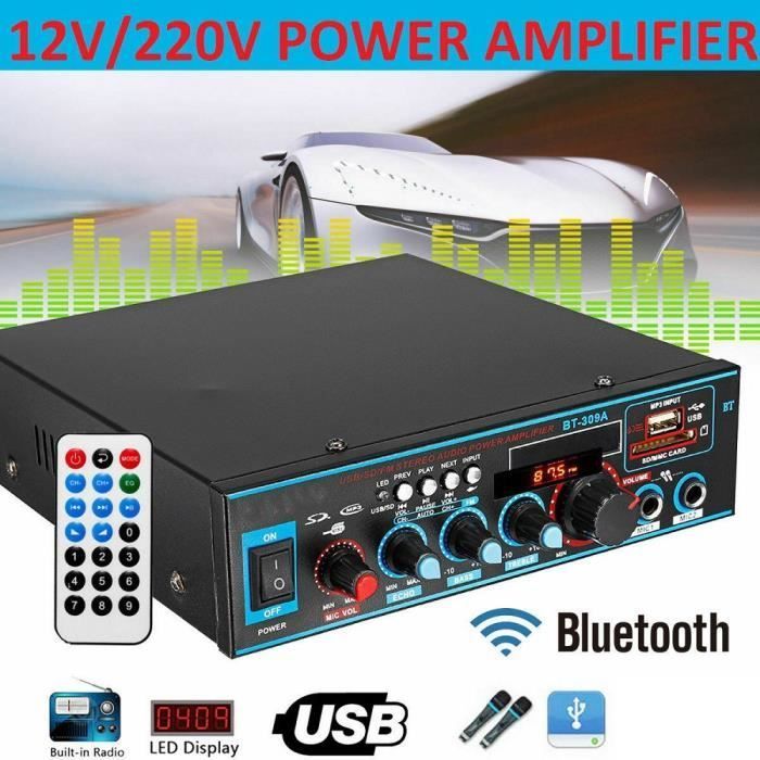Amplificador Bluetooth 5.0 BT-309A de 220 V y 800 W para altavoces (enchufe europeo)