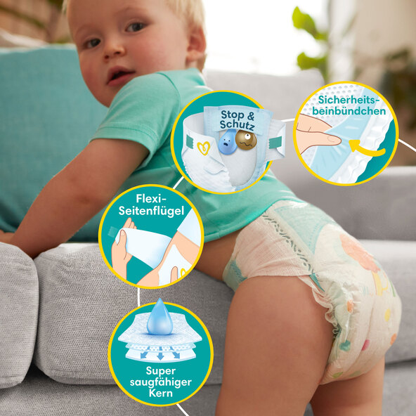 Fraldas Baby Dry, Tamanho 6 Extra Grande, Pacote Maxi, Conjunto com 2 unidades
