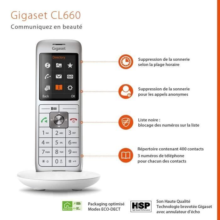 Teléfono inalámbrico GIGASET CL 660 Duo blanco
