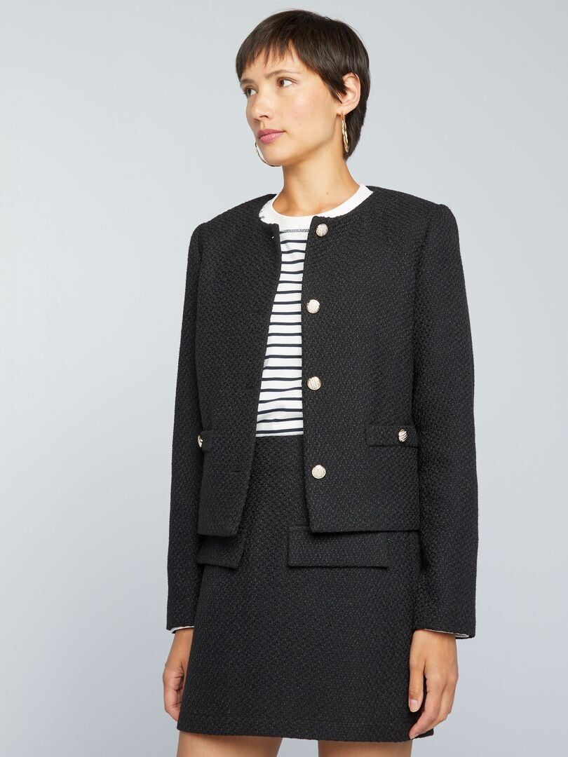Casaco de tweed - PRETO