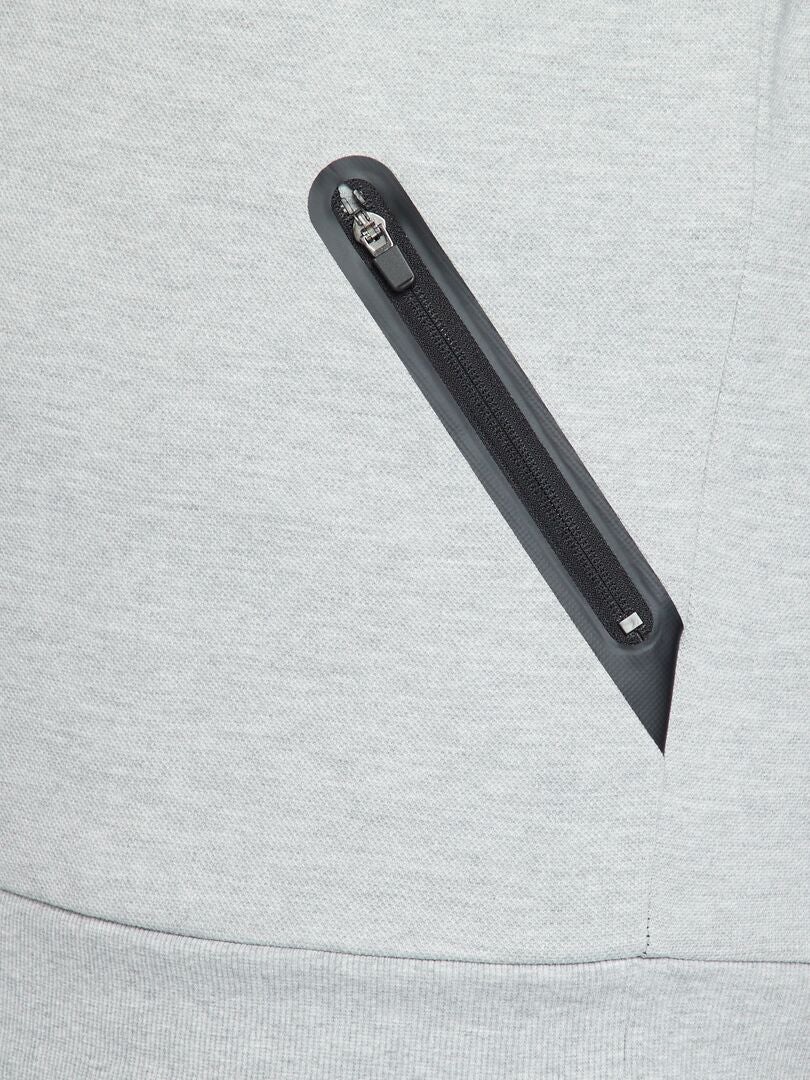 Sweatshirt van katoenen piqué met zakken - Zwart