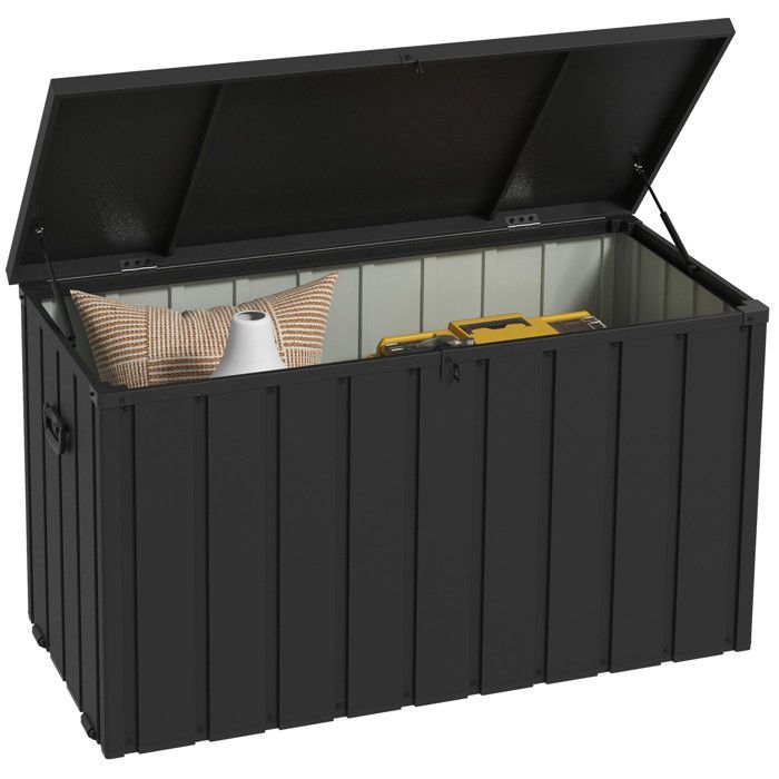 Cassapanca contenitore - Outsunny - 125,5x61,5x70 cm - Acciaio - grigio