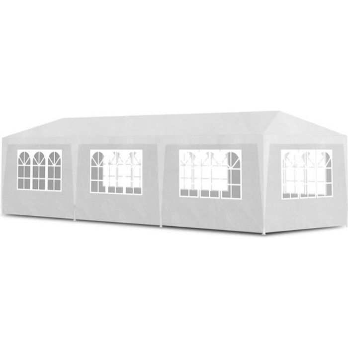 Prächtiger Gartenpavillon/Empfangszelt, weißes Festzelt, 3 x 9 m