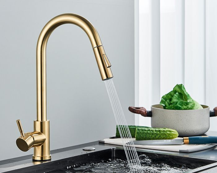 Chrome Nickel retirer robinet de cuisine robinet mitigeur poignée unique cuisine eau mélangeur robinet eau Pause cuisine robinet