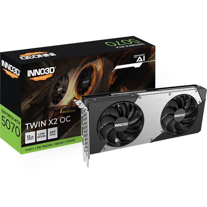 INNO3D - Placa de vídeo - NVIDIA RTX 5070 TWIN X2 OC - N50702-12D7X-195064N - 12GB