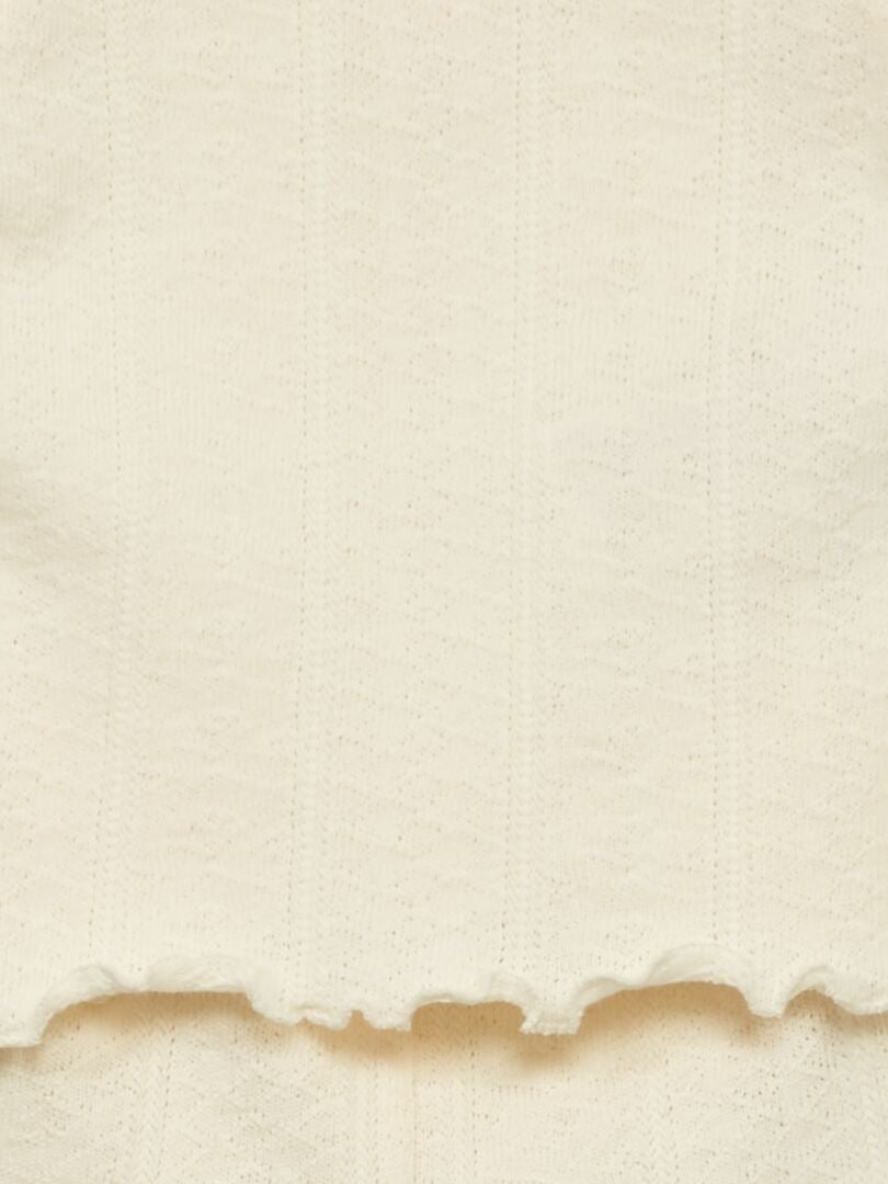 Conjunto de 3 peças em malha canelada - BRANCO