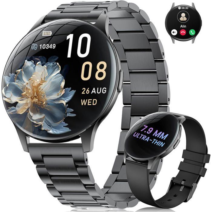 Smartwatch feminino com chamadas Bluetooth, tela AMOLED de 1,43