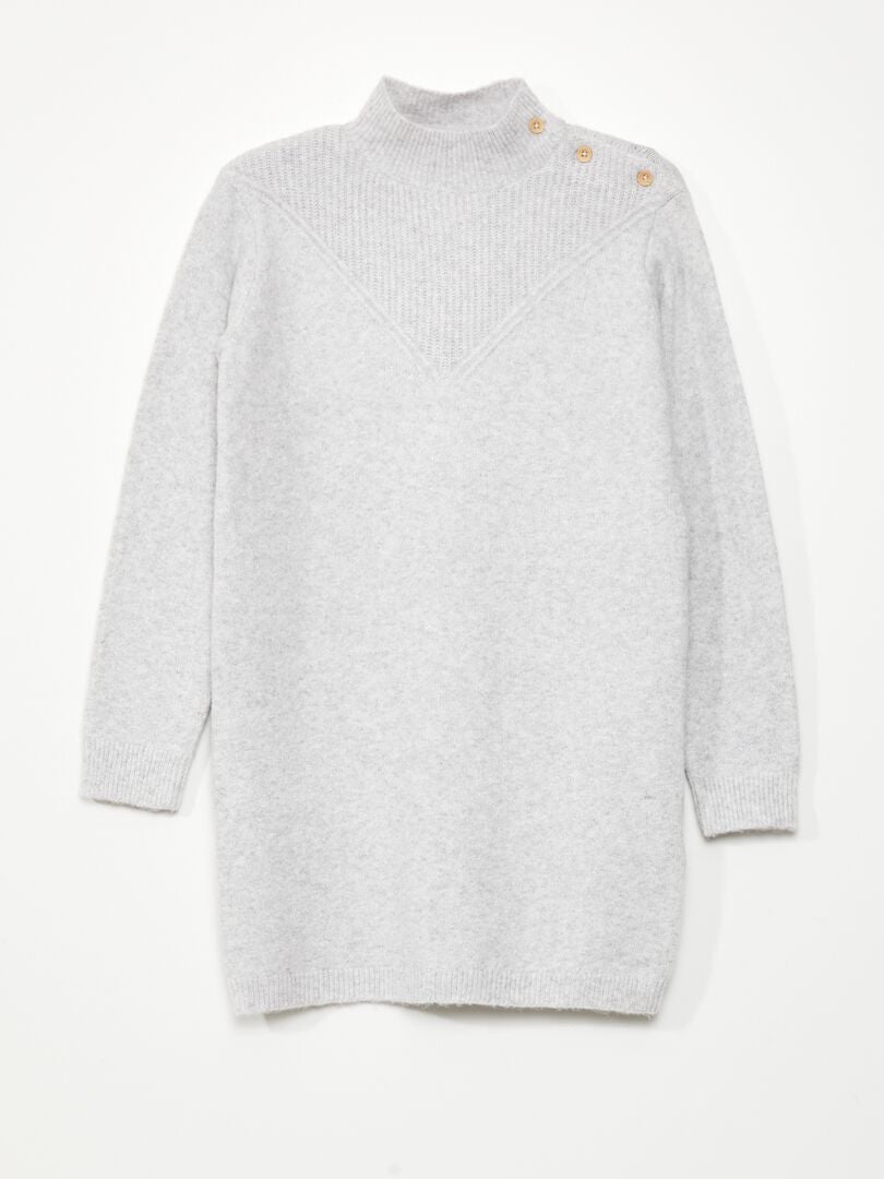 Jersey de punto de cuello alto - GRIS