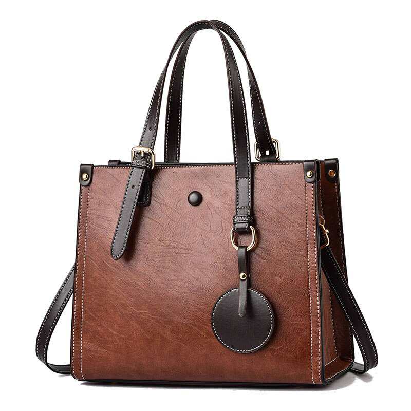 Borsa a tracolla da donna di lusso retrò, stile autunno, grande capacità, con manici, borsa a mano grande.