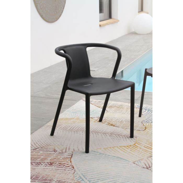 Set of 2 garden chairs - CITY GARDEN - DIEGO-FT - Anthracite Grey - Stackable