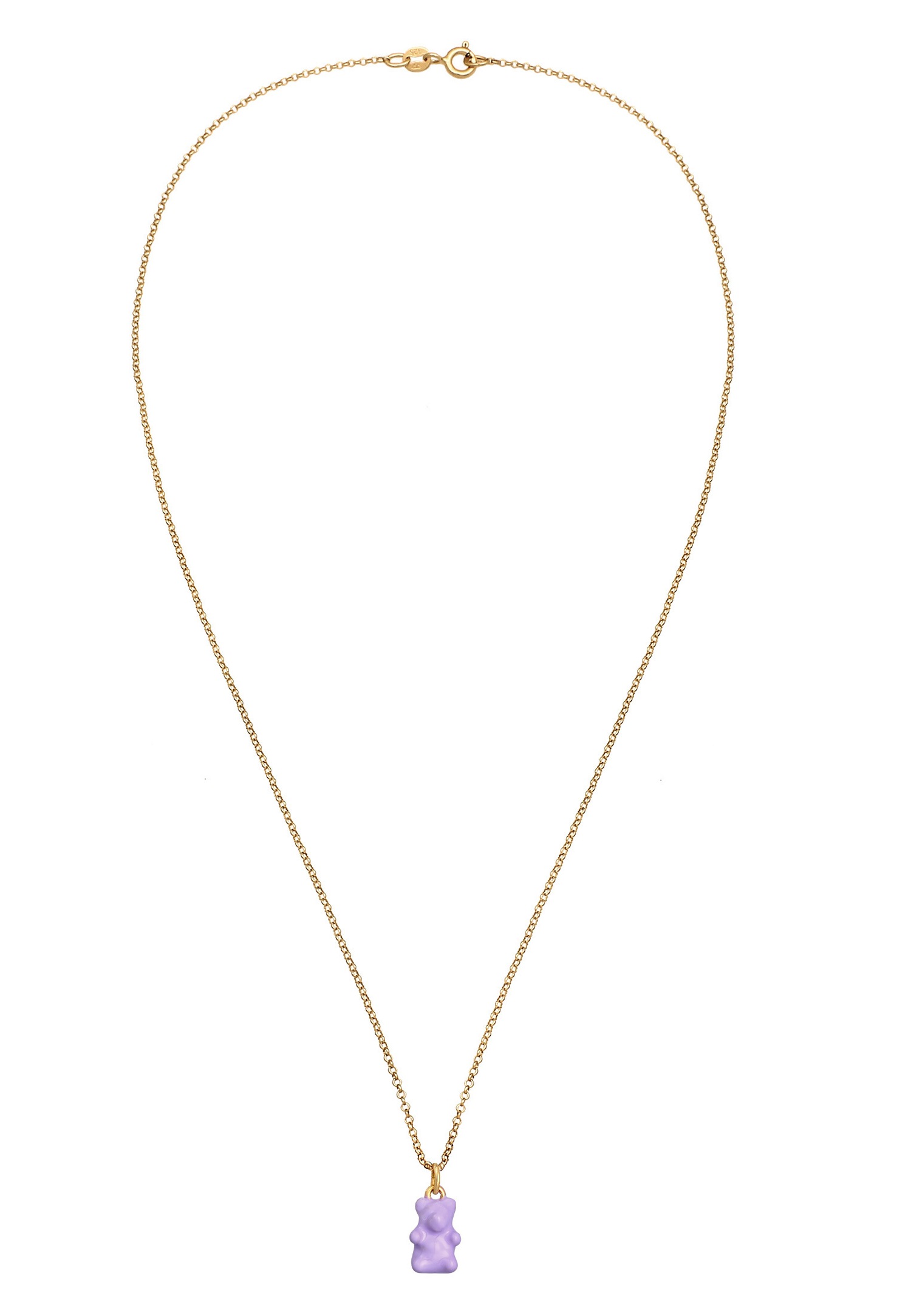 Elli Femmes Pendentif Ours Tendance avec émail en argent sterling 925 plaqué or