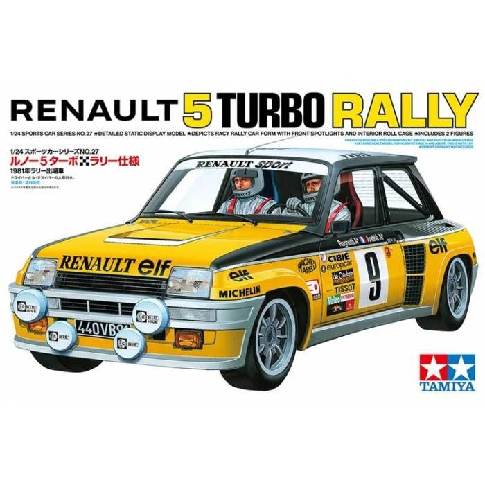 TAMIYA - Maquette Voiture Renault 5 Turbo Rally |tamiya|24027| 1:24 Maquette Char Promo - Ref : 15537