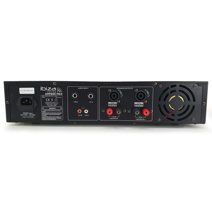 PA Amplifier - Refurbished/Used - 2 x 480W - Black - Ibiza Sound AMP600-MKII