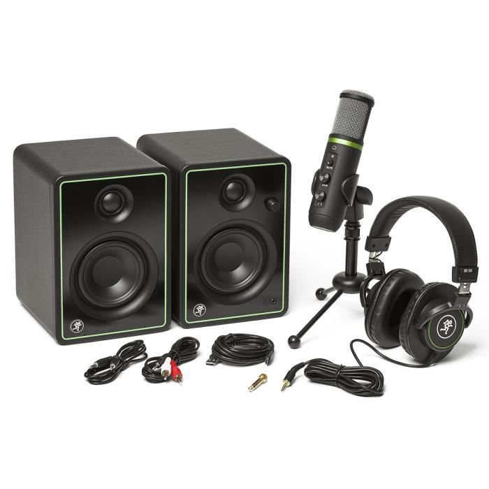 Mackie CREATOR-BUNDLE - Pacote para Produção Musical: Monitores de áudio + microfone + fones de ouvido + pacote de software