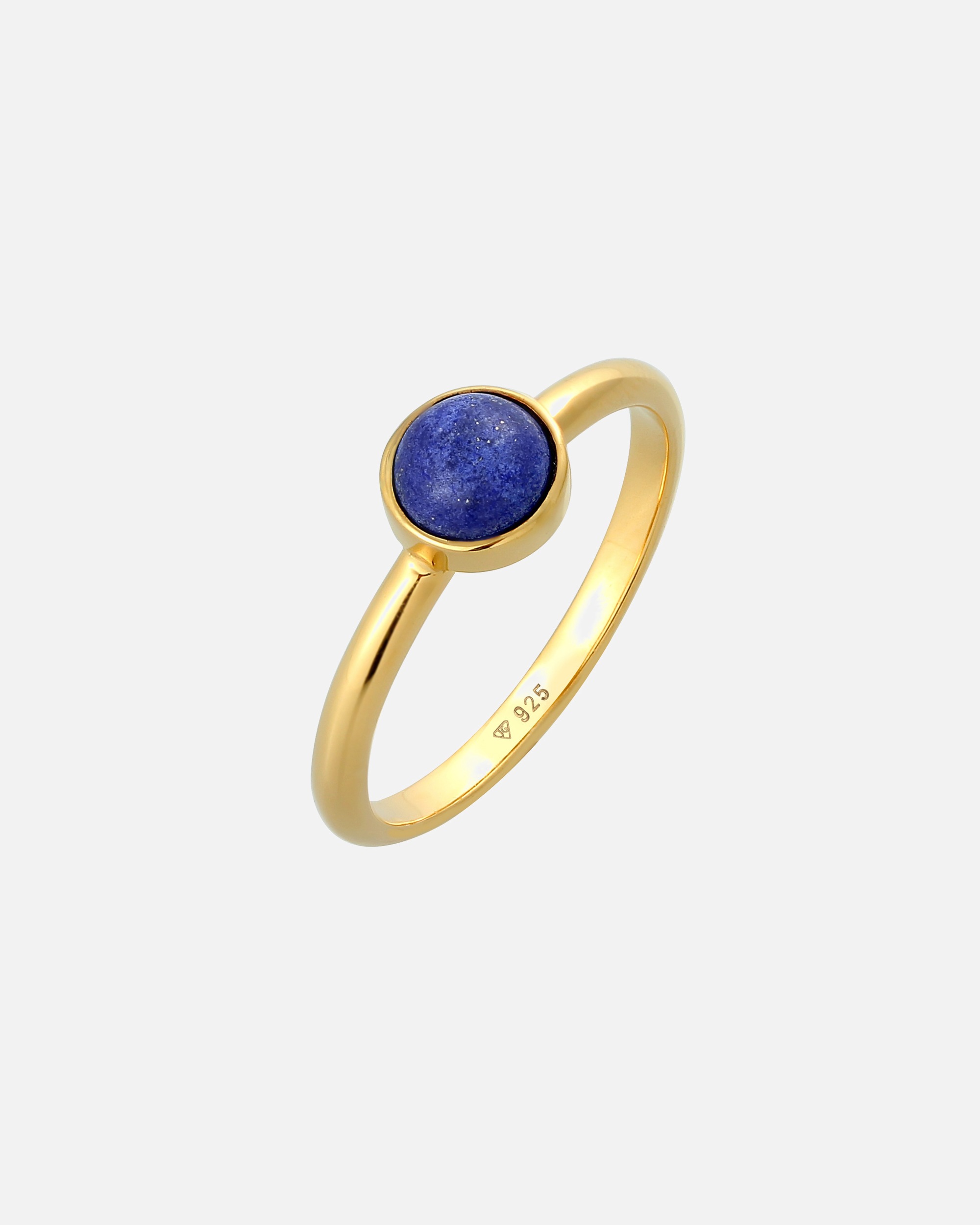 Elli PREMIUM Femmes Solitaire Simple avec Lapis Lazuli pierre précieuse en argent sterling 925