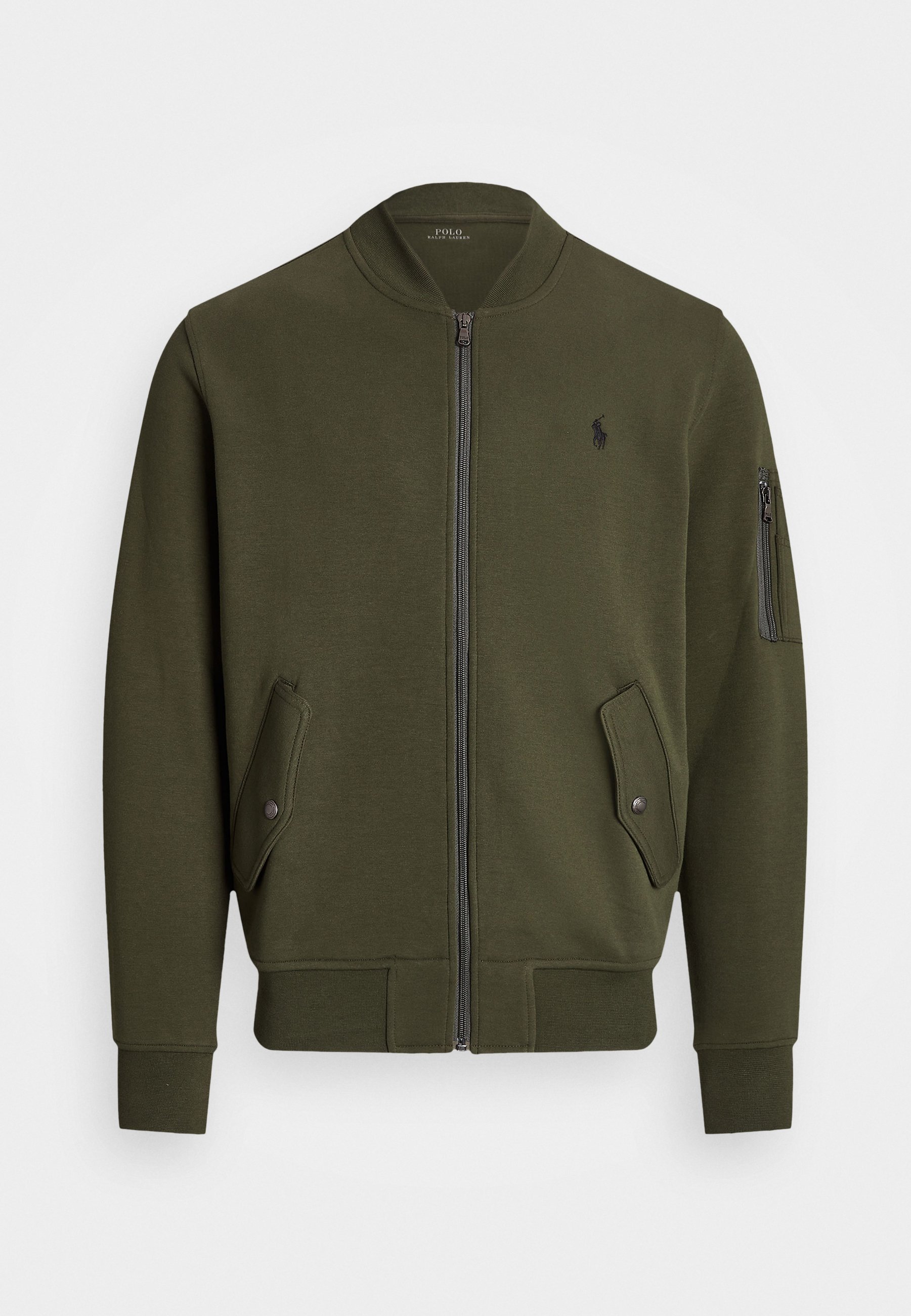Giacca bomber Polo Ralph Lauren in doppia maglia - Felpa con zip - colore verde oliva aziendale