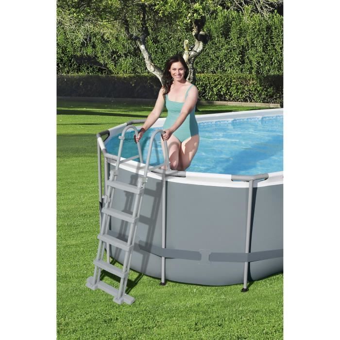 Kit Piscine hors sol tubulaire BESTWAY - Steel Pro Max™ - 549 x 274 x 122 cm - Ovale (Filtre à cartouche, bâche, échelle)
