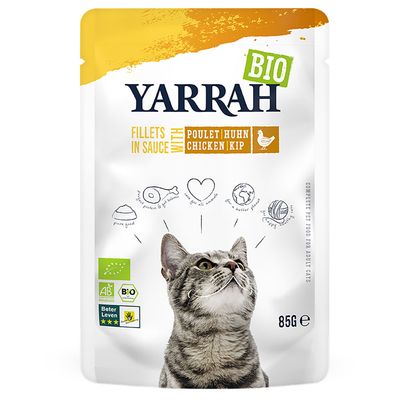 14 x 85 g Yarrah Bio-Filets in Sauce Nassfutter für Katzen – 10 + 4 gratis!*