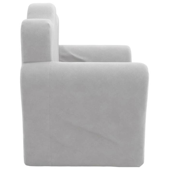 Canapé-lit pour enfants - vidaXL - Gris clair - Peluche douce - 54x34-90x45 cm - Housse amovible - Mousse épaisse