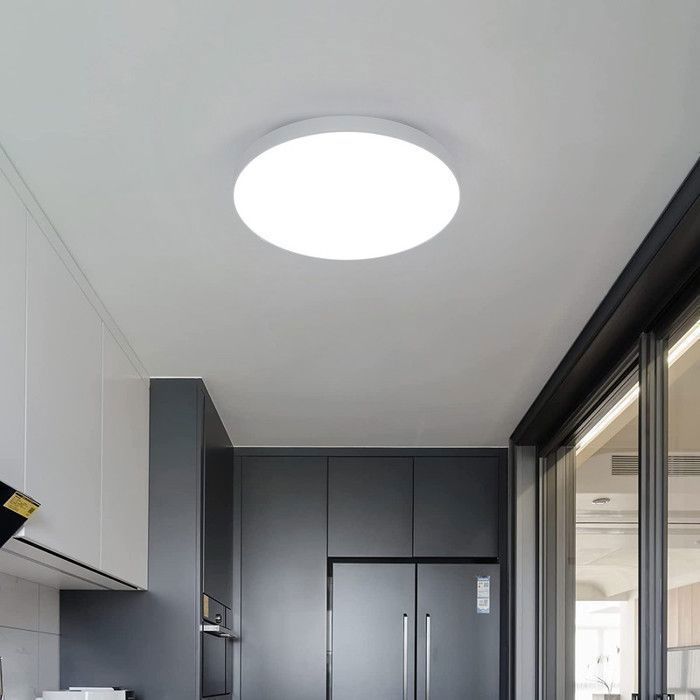 DELIPOP Plafonnier LED - Style moderne - 12W 6500K IP44 Imperméable Luminaire Plafonnier Pour Salle de Bain Cuisine Salon - Blanc