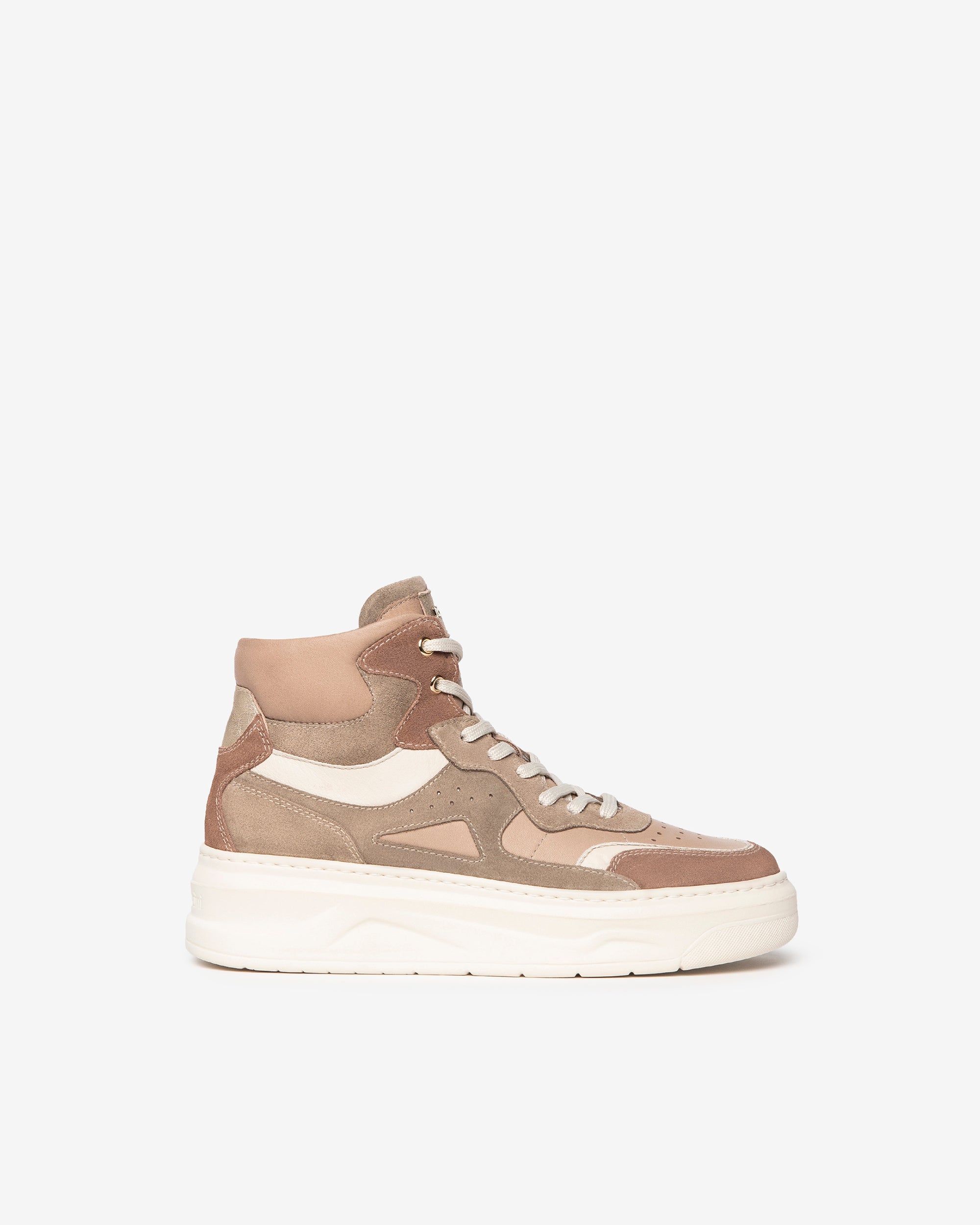  Damen-Sneaker mit hohem Schaft aus Wildleder und Leder