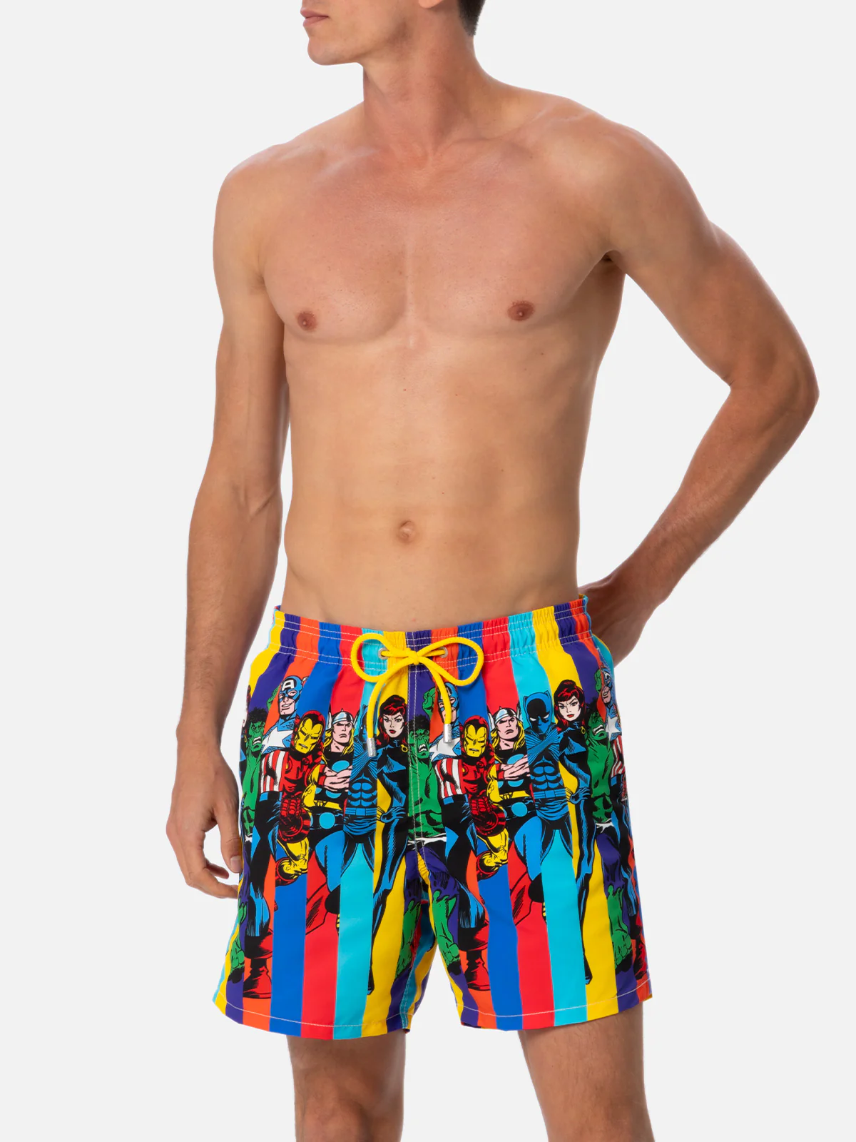 Men's Gustavia Mid-Length Swim Shorts | Marvel Special Edition Print | Elastic & Adjustable | Classic Fit | Sustainable Swimwear | MC2 Saint Barth