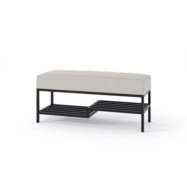Ławka tapicerowana SHELF 100cm beżowy prążki