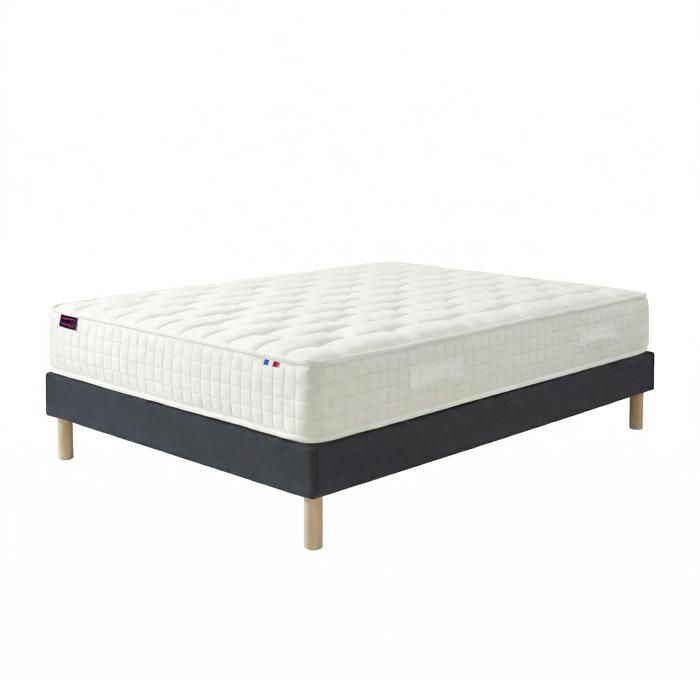 DODO - Juego de cama - Colchón + Base de láminas - Azul serenidad - 90 x 190 cm