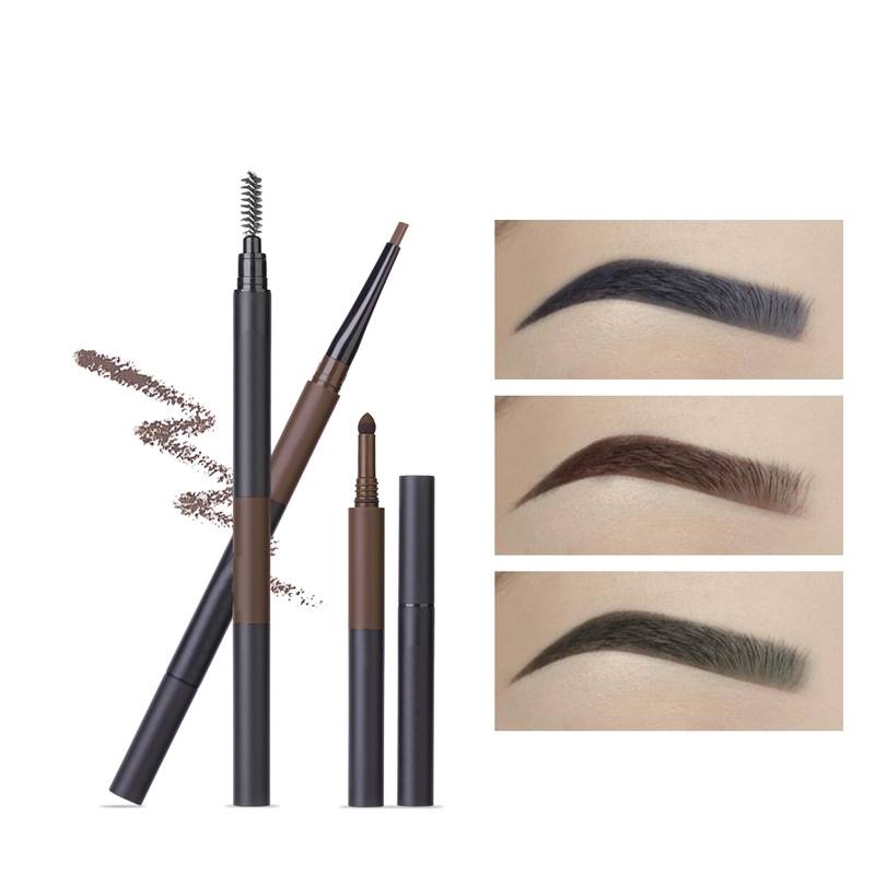 Crayon à sourcils automatique 3 en 1, teinture longue tenue 24 heures, maquillage doux et lisse, crayon et poudre à sourcils tendance