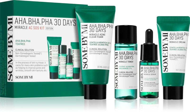 Kit de presente Some By Mi AHA∙BHA∙PHA 30 Days Miracle AC SOS para acne