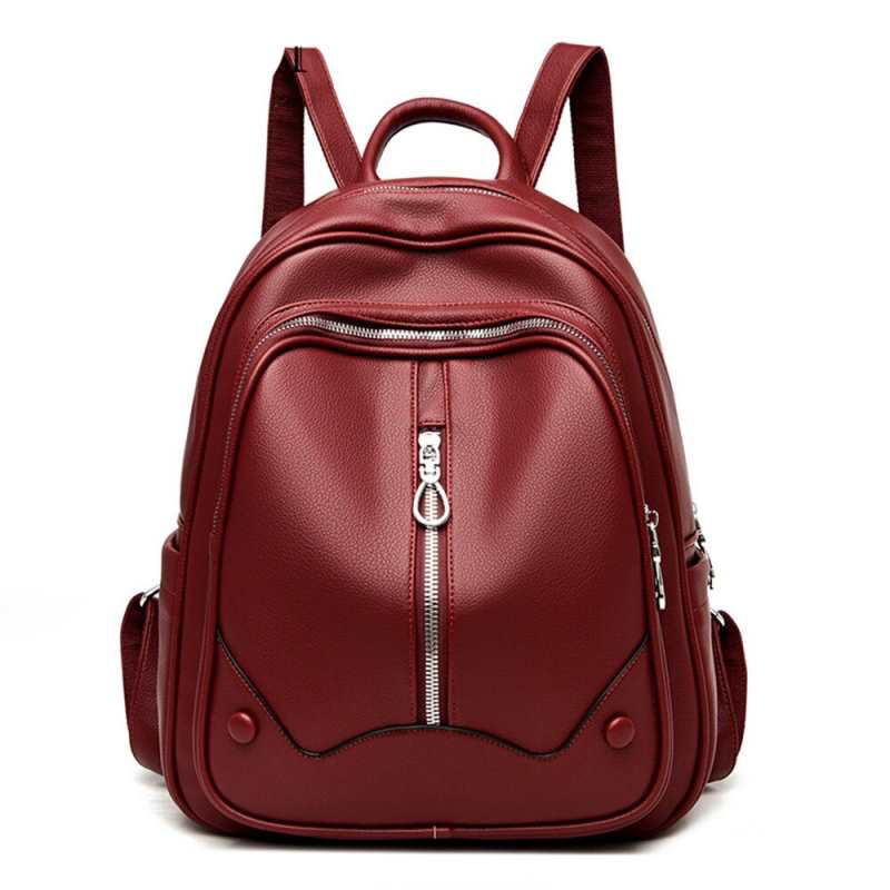 Sac à dos rétro grande taille pour femme, marque de créateur, sac à dos simple pour adolescentes, en cuir véritable, grande capacité.