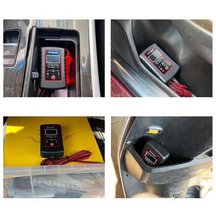 Cargador de batería inteligente de 12 V y 6 A para coche, motocicleta y camión, con pantalla LCD y 3 modos de carga.